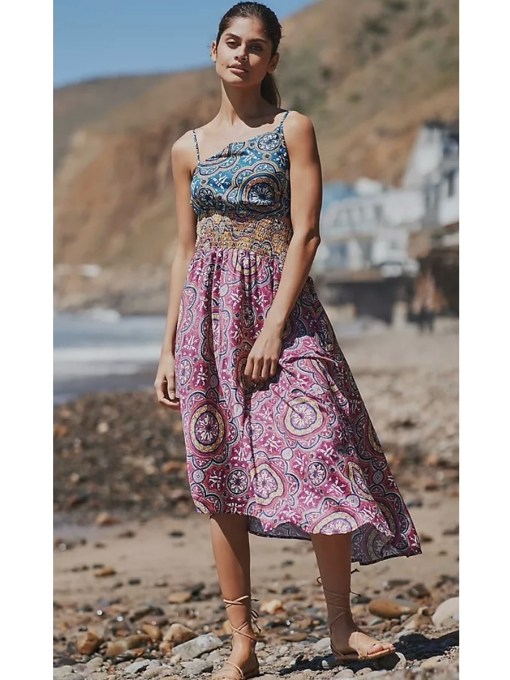 Anthropologie Cutout Smocked Dress New Small - Picture 15 of 16